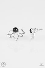 Load image into Gallery viewer, Lotus Breeze - Black Double-Sided Post Earrings