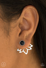 Load image into Gallery viewer, Lotus Breeze - Black Double-Sided Post Earrings