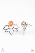 Load image into Gallery viewer, Lotus Breeze - Orange Double-Sided Post Earrings