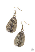 Load image into Gallery viewer, Double The Texture - Brass Earrings