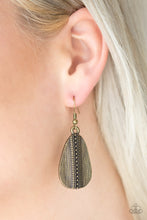 Load image into Gallery viewer, Double The Texture - Brass Earrings