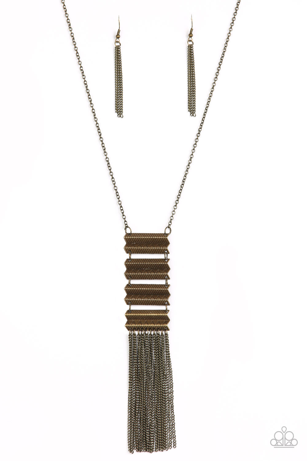 Watch Your Step - Brass Necklace