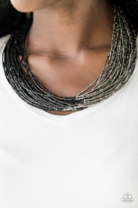Flashy Fashion - Black Necklace