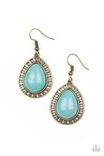 Load image into Gallery viewer, Sahara Serenity - Brass Earrings 🔸Turquoise Stone🔸
