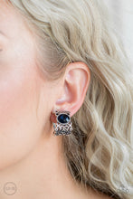 Load image into Gallery viewer, Glamorously Grand Duchess - Blue Clip-On Earrings