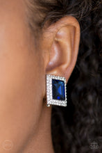 Load image into Gallery viewer, Crowned Couture - Blue Clip-On Earrings