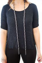 Load image into Gallery viewer, SCARFed for Attention - Black (Gunmetal) Necklace