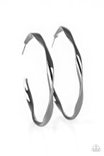 Load image into Gallery viewer, Plot Twist - Black Hoop Earrings