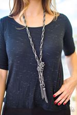 SCARFed for Attention - Black (Gunmetal) Necklace