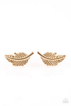 Load image into Gallery viewer, Flying Feathers - Gold Post Earrings