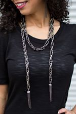 SCARFed for Attention - Black (Gunmetal) Necklace