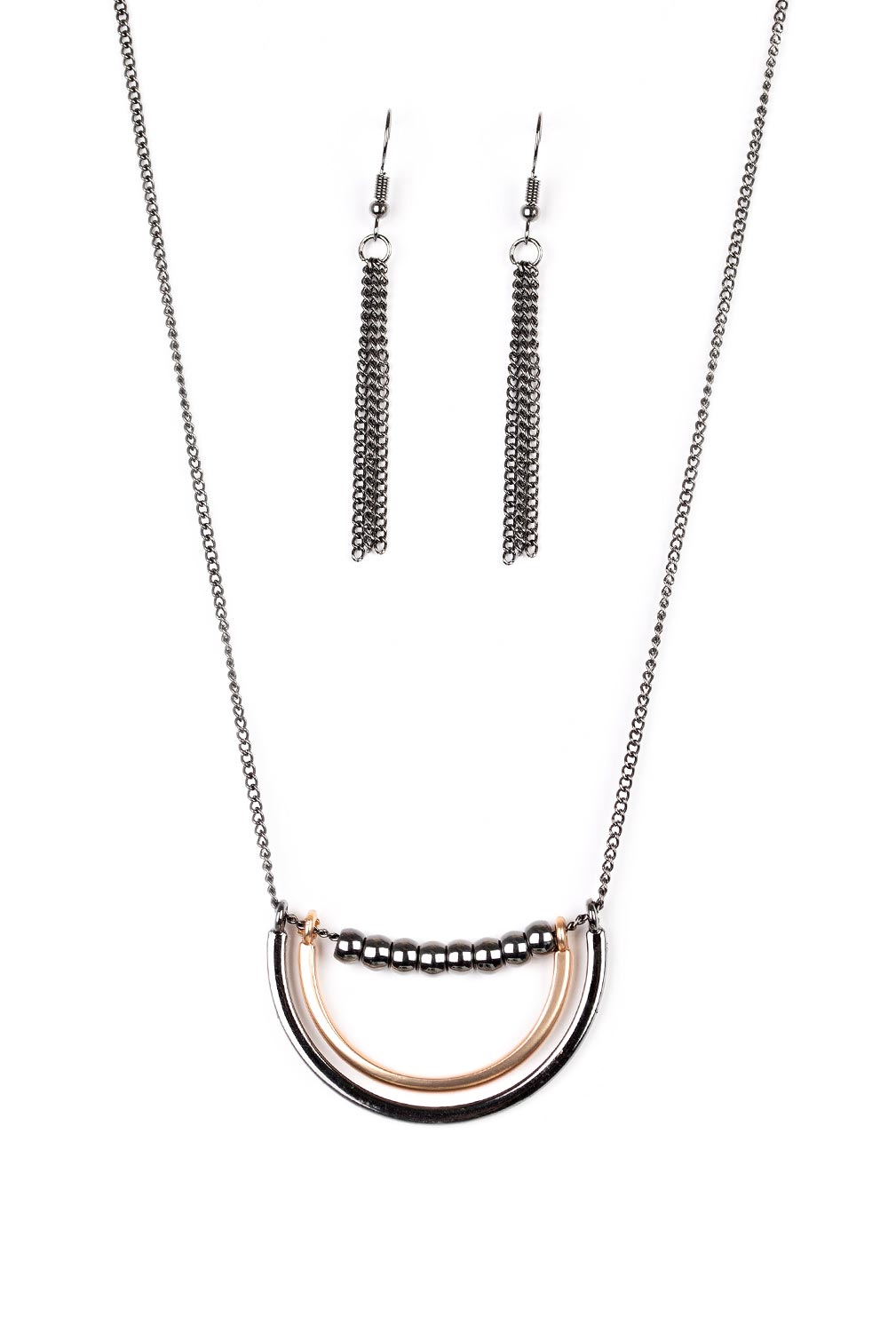 Artificial Arches - Black (Gunmetal / Mixed Metals) Necklace