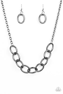 Boldly Bronx - Black Gunmetal Necklace