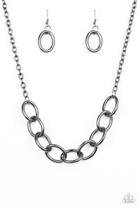 Boldly Bronx - Black (Gunmetal) Necklace