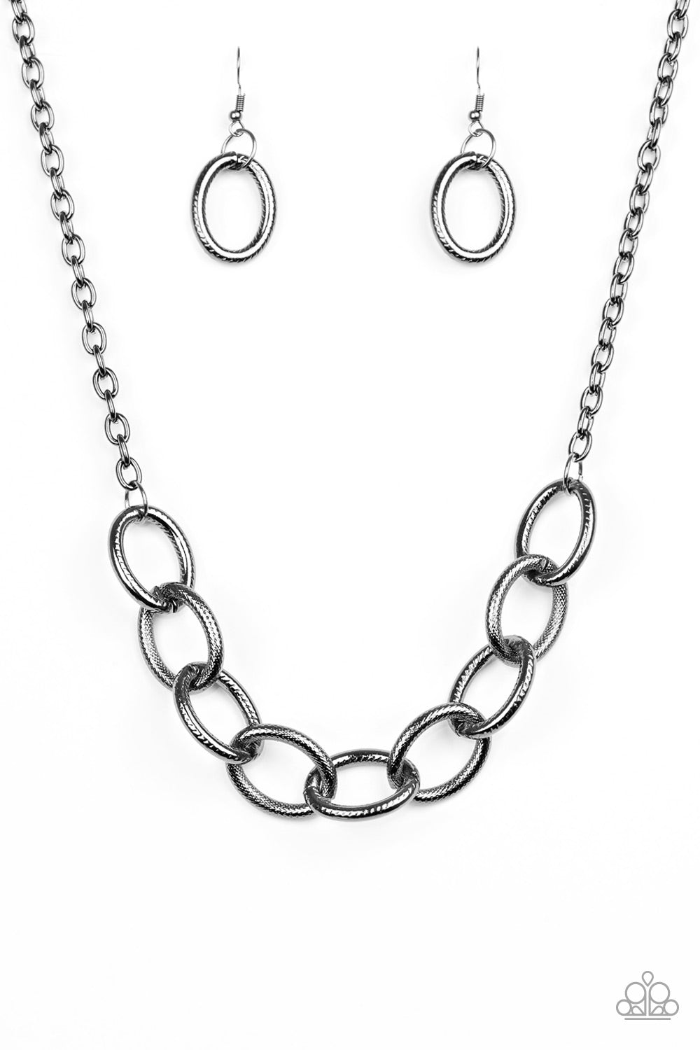 Boldly Bronx - Black (Gunmetal) Necklace