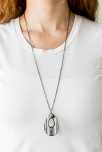 Load image into Gallery viewer, Stop, TEARDROP, and Roll - Black Gunmetal Necklace