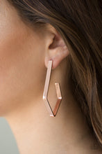 Load image into Gallery viewer, Geo Grand - Copper Hoop Earrings