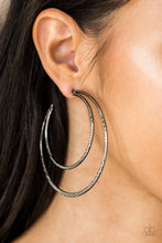 Load image into Gallery viewer, Drop It Like Its HAUTE - Black Hoop Earrings