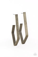Load image into Gallery viewer, Geo Grand - Brass Hoop Earrings