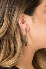 Load image into Gallery viewer, Geo Grand - Brass Hoop Earrings