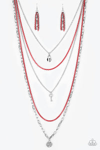 Right On Key - Red Necklace