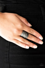 Load image into Gallery viewer, Paleo Patterns - Black Gunmetal Ring
