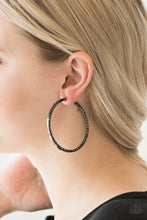 Load image into Gallery viewer, Dangerously Dynamic - Black Hoop Earrings
