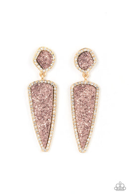 Druzy Desire - Gold Post Earrings