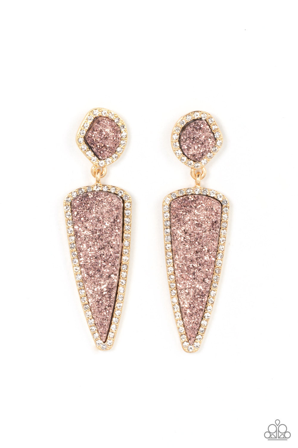 Druzy Desire - Gold Post Earrings