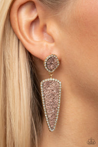 Druzy Desire - Gold Post Earrings