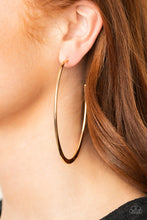 Load image into Gallery viewer, Flatlined - Gold Hoop Earrings