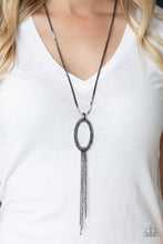 Load image into Gallery viewer, Head OVAL Heels - Black Gunmetal Necklace