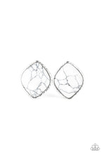 Load image into Gallery viewer, Marble Marvel - White Post Earrings