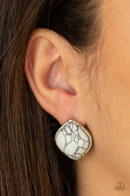 Load image into Gallery viewer, Marble Marvel - White Post Earrings
