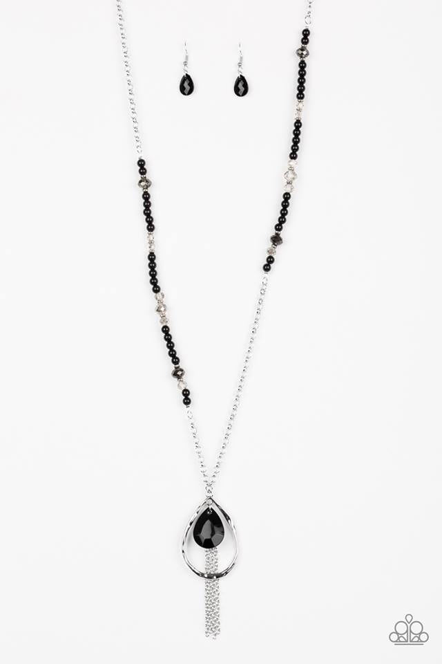 Teardroppin Tassels - Black Necklace