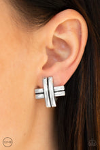 Load image into Gallery viewer, Couture Crossover - Silver Clip-On Earrings