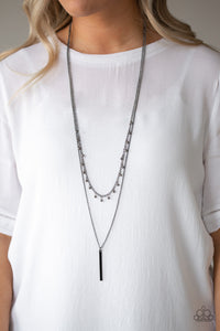 Keep Your Eye On The Pendulum - Black Gunmetal Necklace