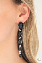 Load image into Gallery viewer, Red Carpet Radiance - Black Post Earrings
