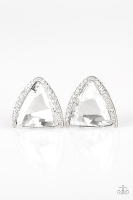 Exalted Elegance - White Post Earrings