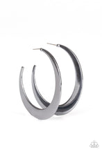Load image into Gallery viewer, Moon Beam - Black Gunmetal Hoop Earrings