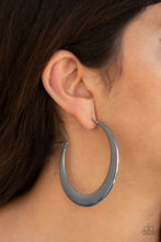 Load image into Gallery viewer, Moon Beam - Black Gunmetal Hoop Earrings