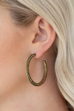 Load image into Gallery viewer, Dazzling Diamond-naire - Brass Hoop Earrings