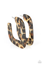 Load image into Gallery viewer, Cheetah Incognita - Brown Hoop Earrings