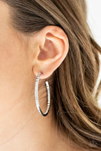 Load image into Gallery viewer, Comin Into Money - White Hoop Earrings