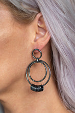 Load image into Gallery viewer, Retro Revolution - Black Gunmetal Post Earrings
