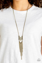 Load image into Gallery viewer, Point Taken - Brass Necklace