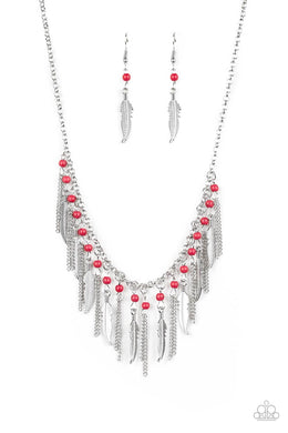 Feathered Ferocity - Red Necklace