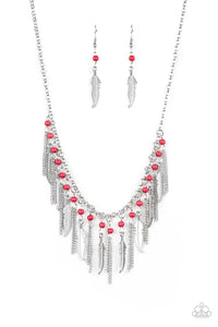 Feathered Ferocity - Red Necklace