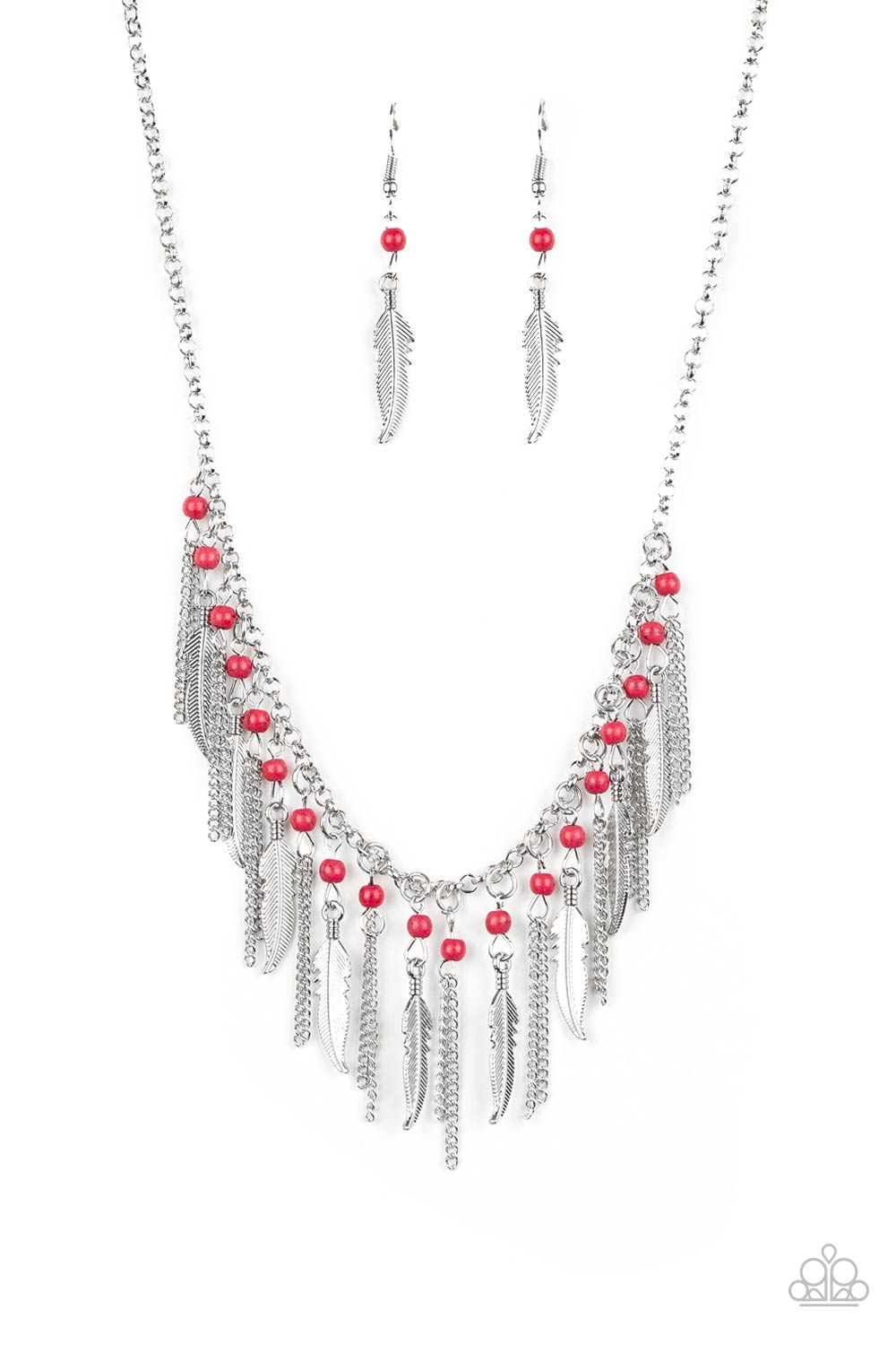 Feathered Ferocity - Red Necklace