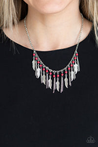 Feathered Ferocity - Red Necklace